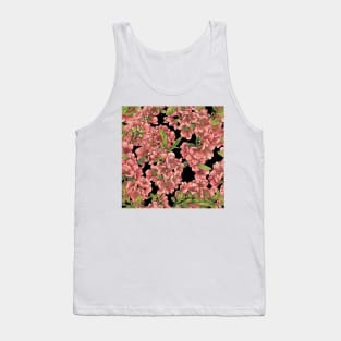 Watercolor quince branch on black Tank Top